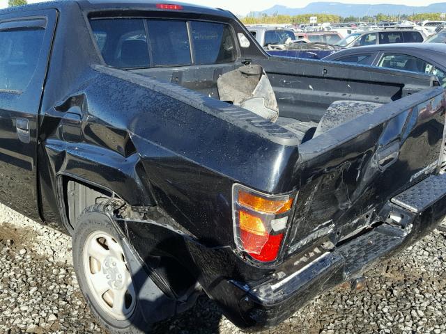 2HJYK16207H510085 - 2007 HONDA RIDGELINE BLACK photo 9