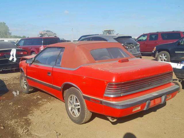 1C3BJ55E3JG385705 - 1988 CHRYSLER LEBARON PR RED photo 3