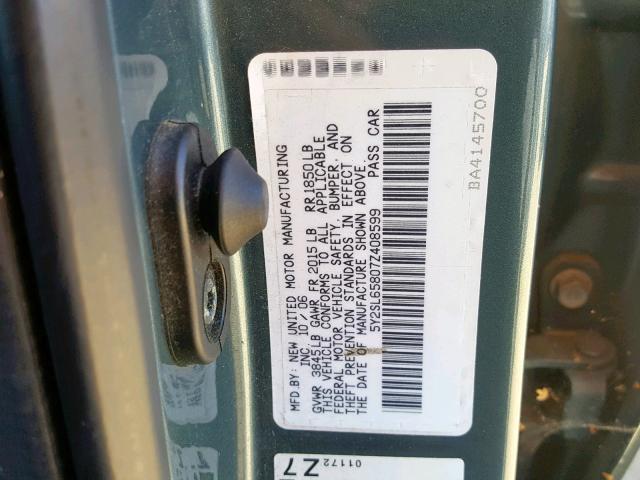 5Y2SL65807Z408599 - 2007 PONTIAC VIBE GRAY photo 10