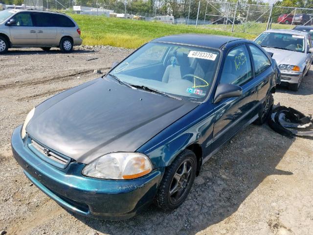 1HGEJ6223WL016299 - 1998 HONDA CIVIC DX TEAL photo 2