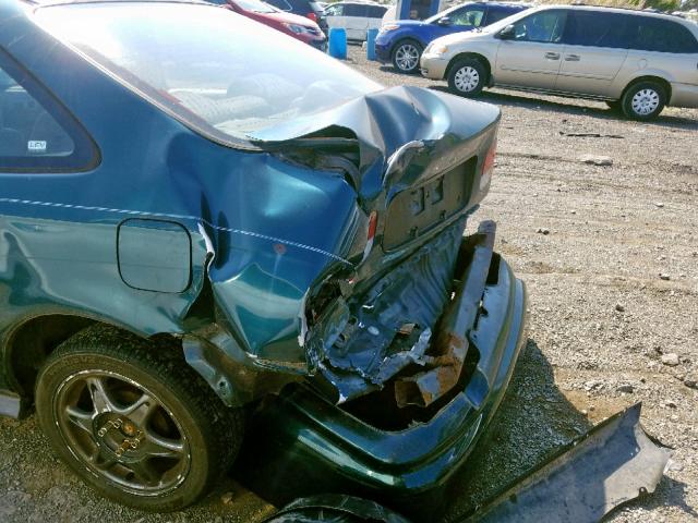 1HGEJ6223WL016299 - 1998 HONDA CIVIC DX TEAL photo 9