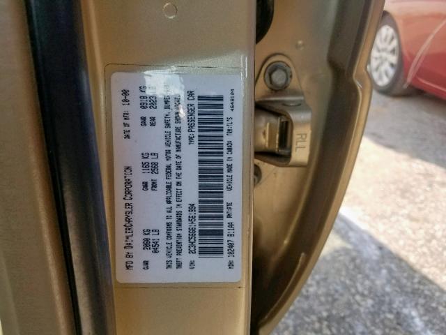 2C3HC56G61H561994 - 2001 CHRYSLER LHS GOLD photo 10