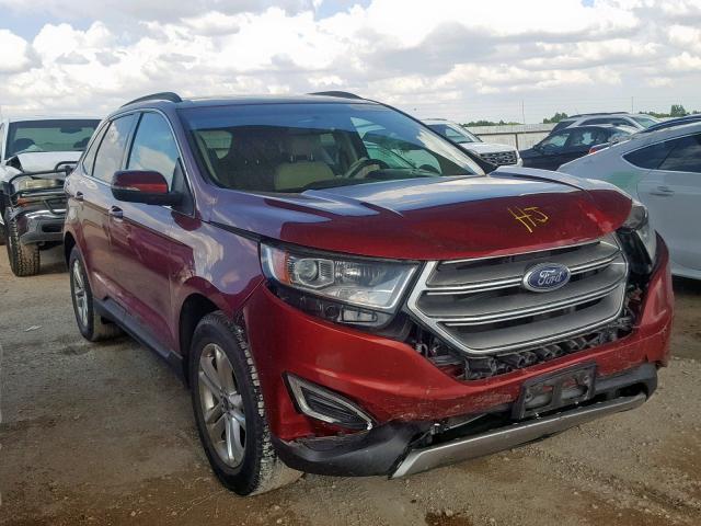 2FMTK3J87FBC06948 - 2015 FORD EDGE SEL RED photo 1