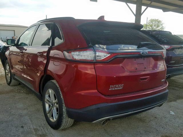 2FMTK3J87FBC06948 - 2015 FORD EDGE SEL RED photo 3