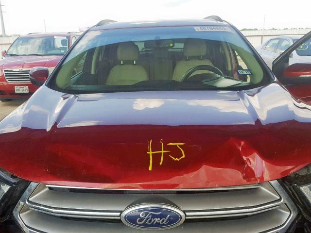 2FMTK3J87FBC06948 - 2015 FORD EDGE SEL RED photo 7