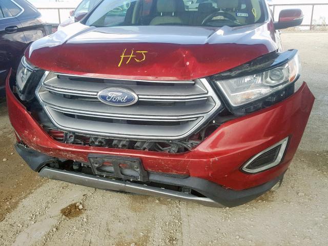 2FMTK3J87FBC06948 - 2015 FORD EDGE SEL RED photo 9