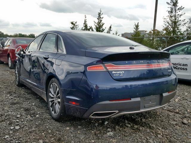 3LN6L5LU1HR647978 - 2017 LINCOLN MKZ HYBRID BLUE photo 3