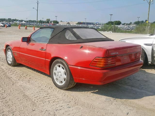 WDBFA66E2NF058515 - 1992 MERCEDES-BENZ 500 SL RED photo 3