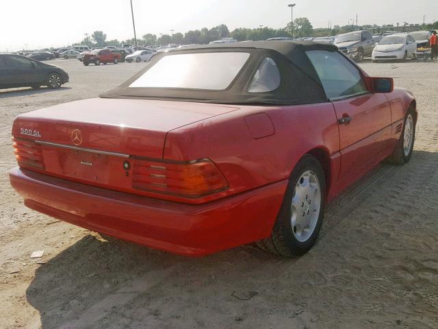 WDBFA66E2NF058515 - 1992 MERCEDES-BENZ 500 SL RED photo 4