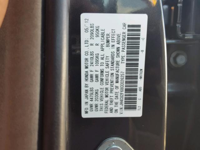 JH4CU2F68CC026257 - 2012 ACURA TSX TECH BLACK photo 10