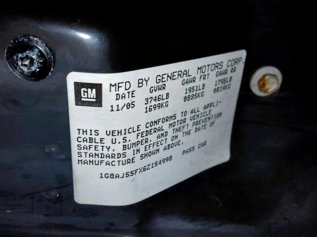 1G8AJ55FX6Z154998 - 2006 SATURN ION LEVEL WHITE photo 10