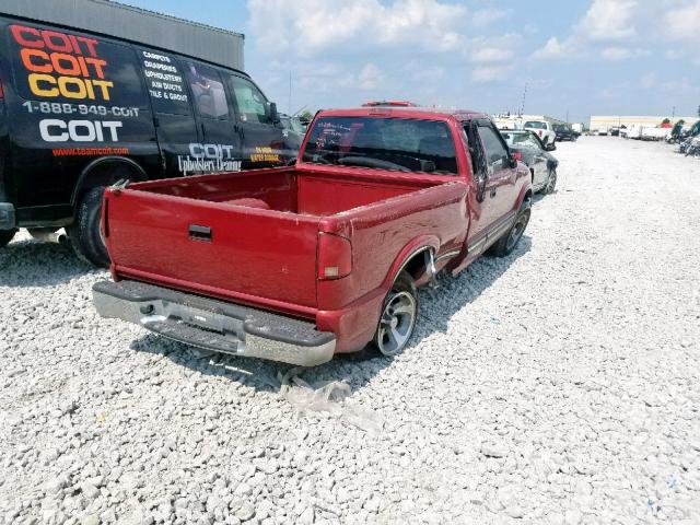 1GCCS19W528249872 - 2002 CHEVROLET S TRUCK S1 RED photo 4