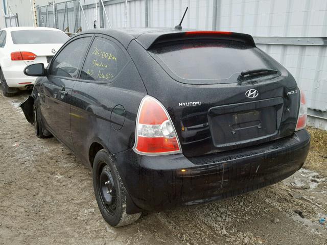 KMHCN35C87U045995 - 2007 HYUNDAI ACCENT BAS BLACK photo 3