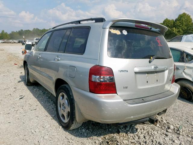 JTEDP21A840016304 - 2004 TOYOTA HIGHLANDER SILVER photo 3