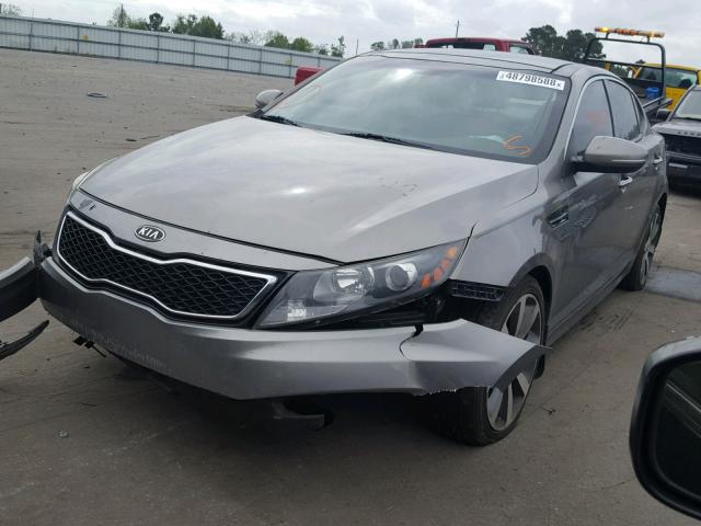 5XXGR4A67CG057586 - 2012 KIA OPTIMA SX GRAY photo 2