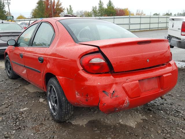 1B3ES26C93D159398 - 2003 DODGE NEON SE RED photo 3