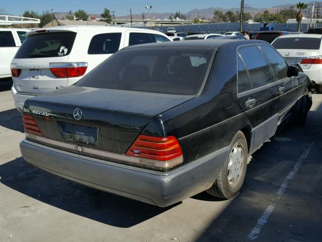 WDBGA43E7PA133206 - 1993 MERCEDES-BENZ 400 SEL BLACK photo 4