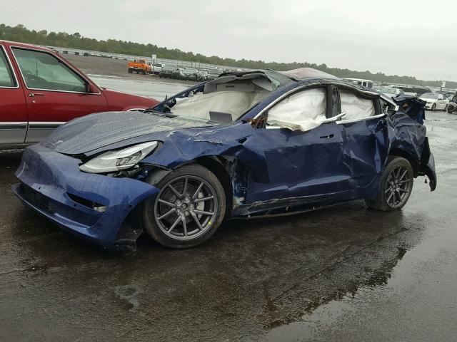 5YJ3E1EB7JF099725 - 2018 TESLA MODEL 3 BLUE photo 2