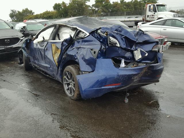 5YJ3E1EB7JF099725 - 2018 TESLA MODEL 3 BLUE photo 3