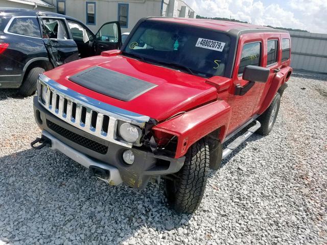 5GTEN13E098131554 - 2009 HUMMER H3 RED photo 2