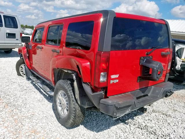 5GTEN13E098131554 - 2009 HUMMER H3 RED photo 3