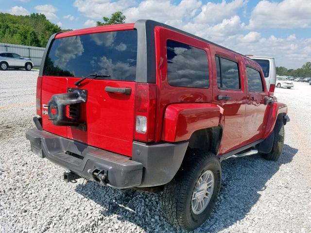 5GTEN13E098131554 - 2009 HUMMER H3 RED photo 4