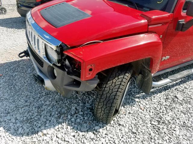 5GTEN13E098131554 - 2009 HUMMER H3 RED photo 9