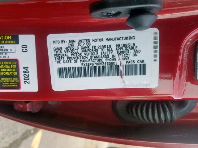 5Y2SP67009Z455601 - 2009 PONTIAC VIBE RED photo 10