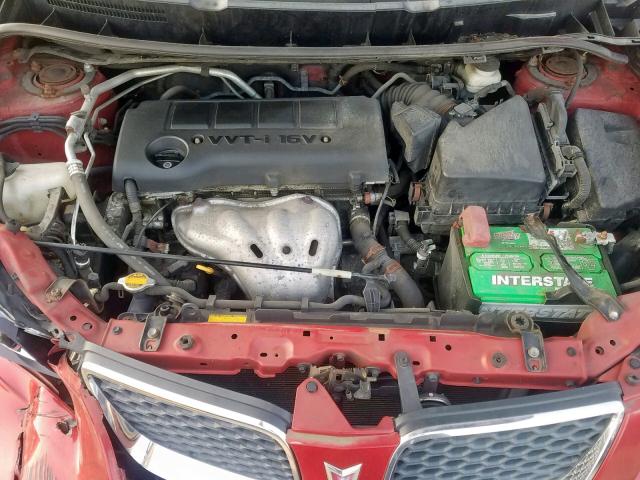 5Y2SP67009Z455601 - 2009 PONTIAC VIBE RED photo 7