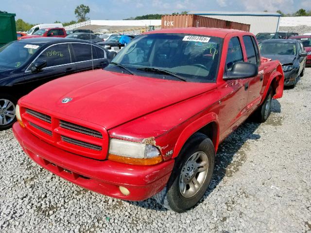 1B7HL38X32S513487 - 2002 DODGE DAKOTA QUA RED photo 2