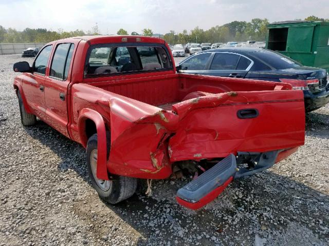 1B7HL38X32S513487 - 2002 DODGE DAKOTA QUA RED photo 3