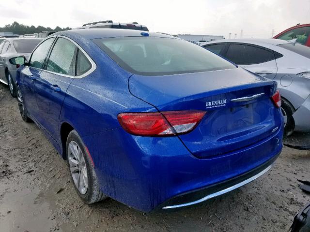 1C3CCCABXFN738992 - 2015 CHRYSLER 200 LIMITE BLUE photo 3