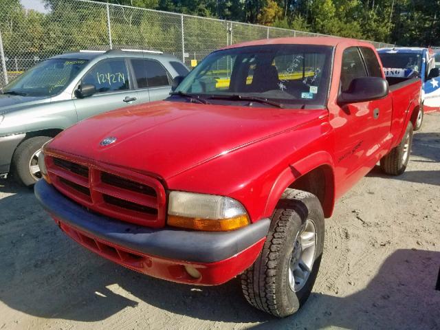 1B7GG22N51S186798 - 2001 DODGE DAKOTA RED photo 2