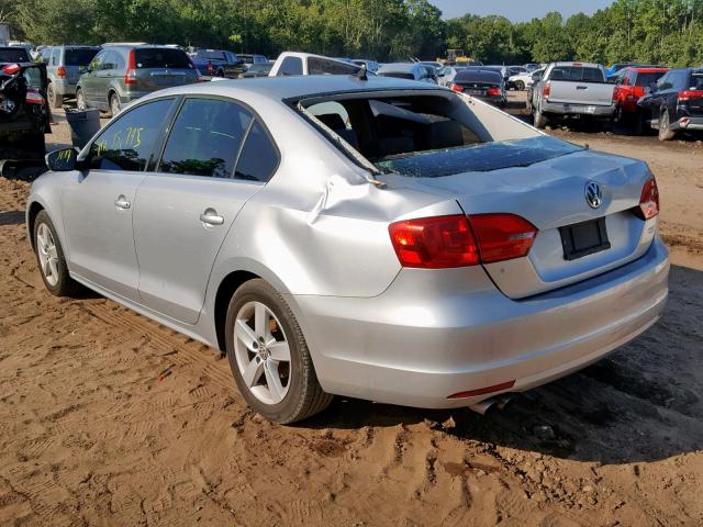 3VWLL7AJ2DM420704 - 2013 VOLKSWAGEN JETTA TDI SILVER photo 3