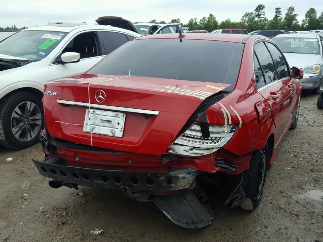 WDDGF4HB1EA948487 - 2014 MERCEDES-BENZ C 250 RED photo 4