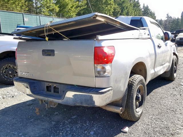 5TFJT52197X001633 - 2007 TOYOTA TUNDRA SILVER photo 4