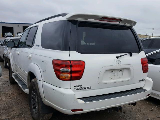 5TDZT38A54S219634 - 2004 TOYOTA SEQUOIA LI WHITE photo 3