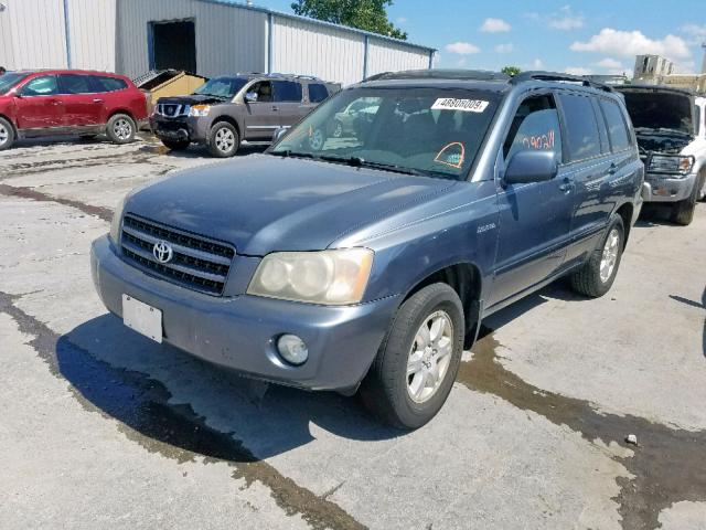 JTEGF21A330074867 - 2003 TOYOTA HIGHLANDER BLUE photo 2