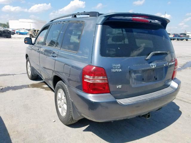 JTEGF21A330074867 - 2003 TOYOTA HIGHLANDER BLUE photo 3