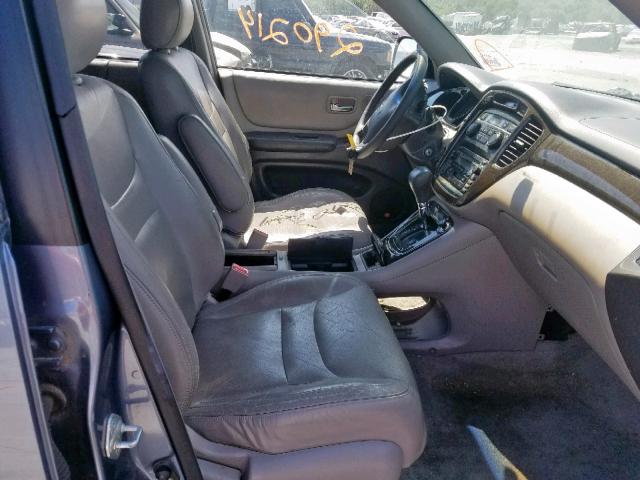 JTEGF21A330074867 - 2003 TOYOTA HIGHLANDER BLUE photo 5