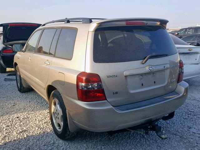 JTEDP21A840017470 - 2004 TOYOTA HIGHLANDER TAN photo 3