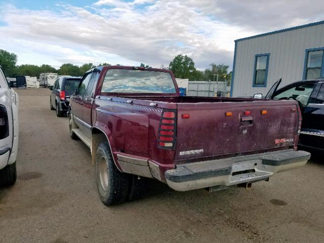 1GTHC39F6RE515619 - 1994 GMC SIERRA C35 MAROON photo 3