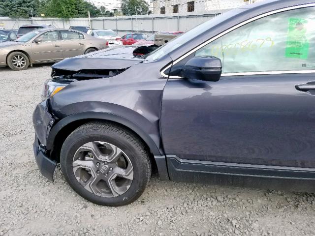 2HKRW2H87KH651501 - 2019 HONDA CR-V EXL GRAY photo 9