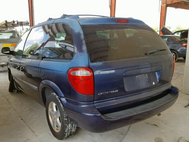 1D4GP45R76B574832 - 2006 DODGE CARAVAN SX BLUE photo 3