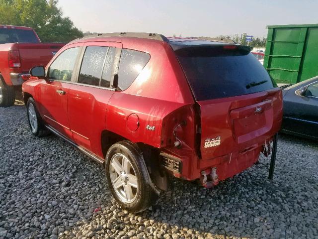 1J8FF47W57D160817 - 2007 JEEP COMPASS RED photo 3
