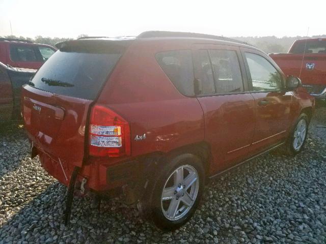 1J8FF47W57D160817 - 2007 JEEP COMPASS RED photo 4