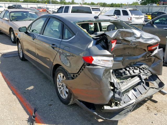 3FA6P0G72GR379804 - 2016 FORD FUSION S GRAY photo 3