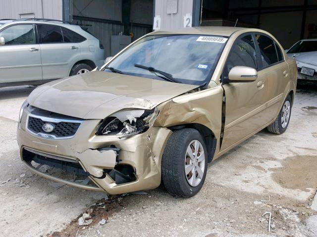 KNADH4A31A6610737 - 2010 KIA RIO LX GOLD photo 2