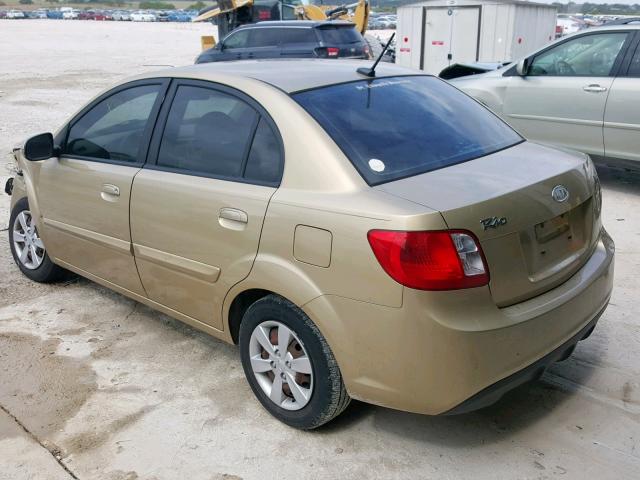 KNADH4A31A6610737 - 2010 KIA RIO LX GOLD photo 3