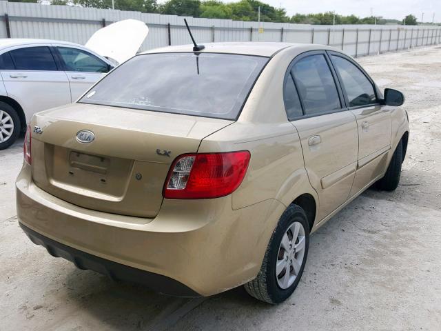 KNADH4A31A6610737 - 2010 KIA RIO LX GOLD photo 4